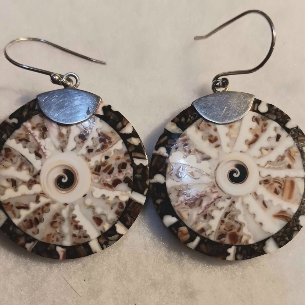 Shell & sterling silver earrings